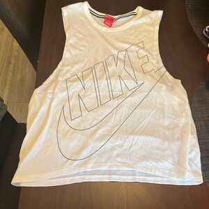 Nike White Graphic Tank Top